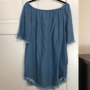 Jean off the shoulder dress